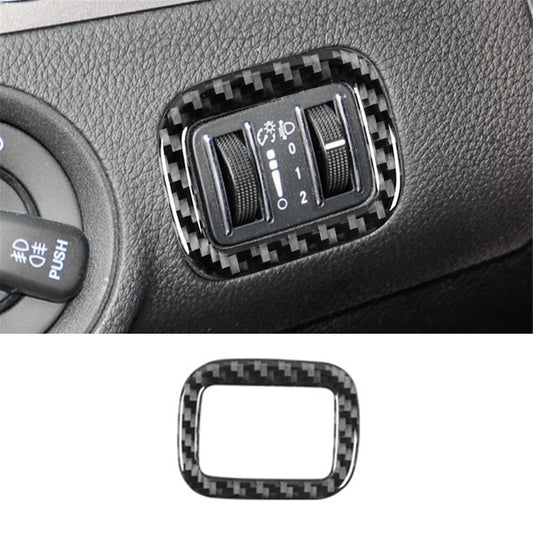 for Dodge Journey 2011-2017 Light Adjustment Button Trim Cover Carbon Fiber