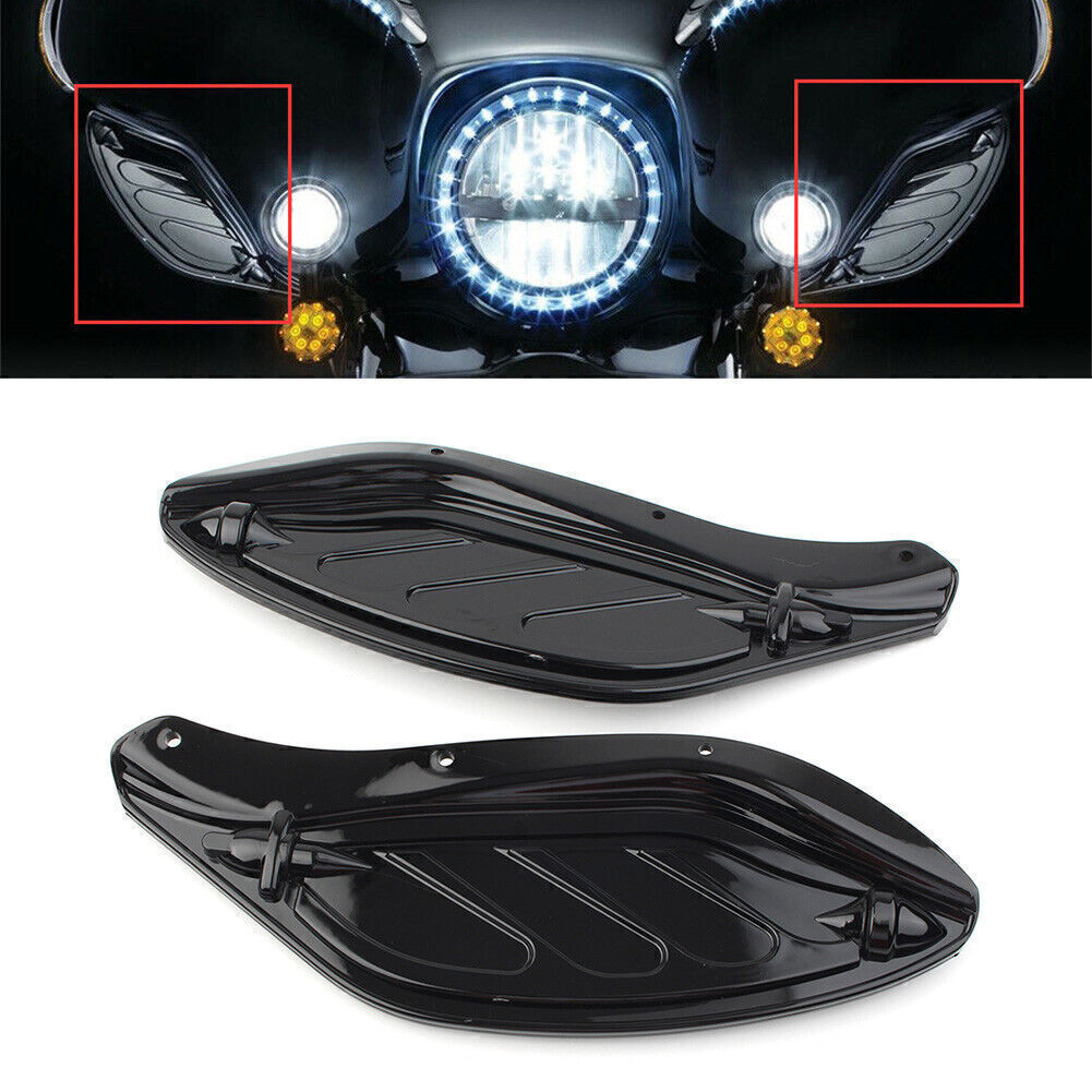 Side Wing Windshield Air Deflector Black Fit for Harley Touring FLHR FLHT CVO 96-13