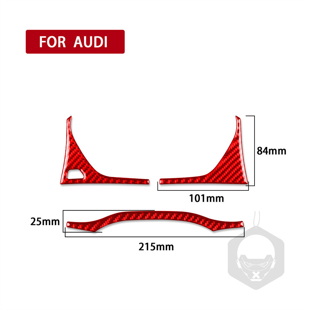 Fit for Audi Q5 Q5L 2018-23 RHD Dashboard Panel Instrument Trim Red Carbon Fiber
