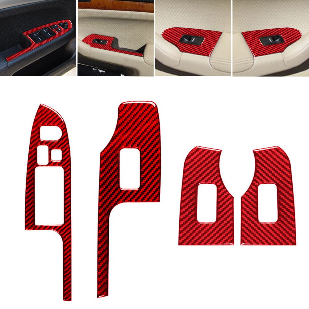 27Pcs Red Carbon Fiber Full Set Interior Kit Cover Trim for Acura TSX 2004-2008