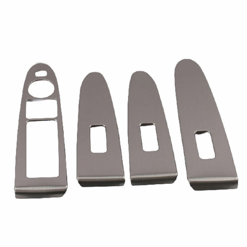Glass Window Lifting Lock Panel Trim Fit for Kia Sportage R 2011-16 Silver Steel