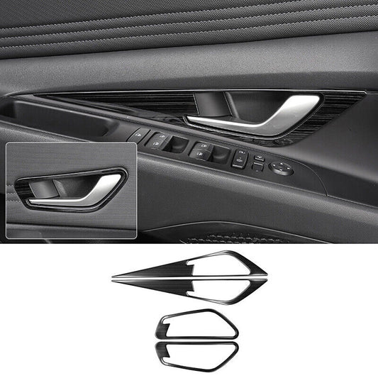 for Hyundai for Elantra 2021-2023 Black steel Interior Door Handle frame Cover Trim