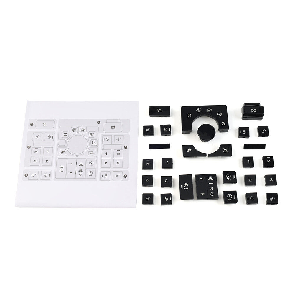 Window Lift Switch Button Center Terrain Mode Cover Set for Land Rover Range