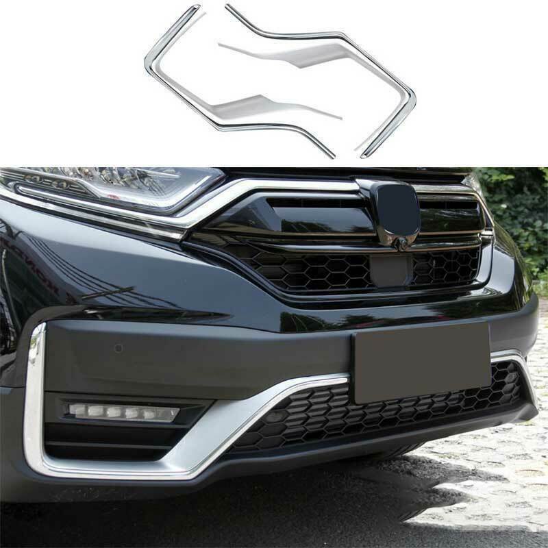 4x for Honda CR-V CRV 2020-2022 ABS Chrome Front Bumper Grille Lower Frame Trim