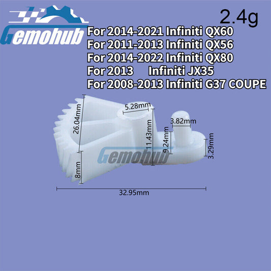 Fuel Filler Cap Actuator Motor Gear for Infiniti QX60 QX56 QX80 JX35 G37 COUPE