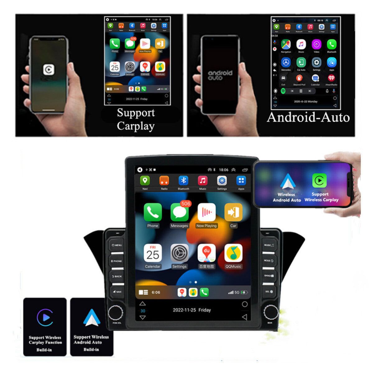 For 12-16 for Hyundai for Genesis Coupe Carplay Stereo Radio GPS Nav Wifi FM Player 9.7