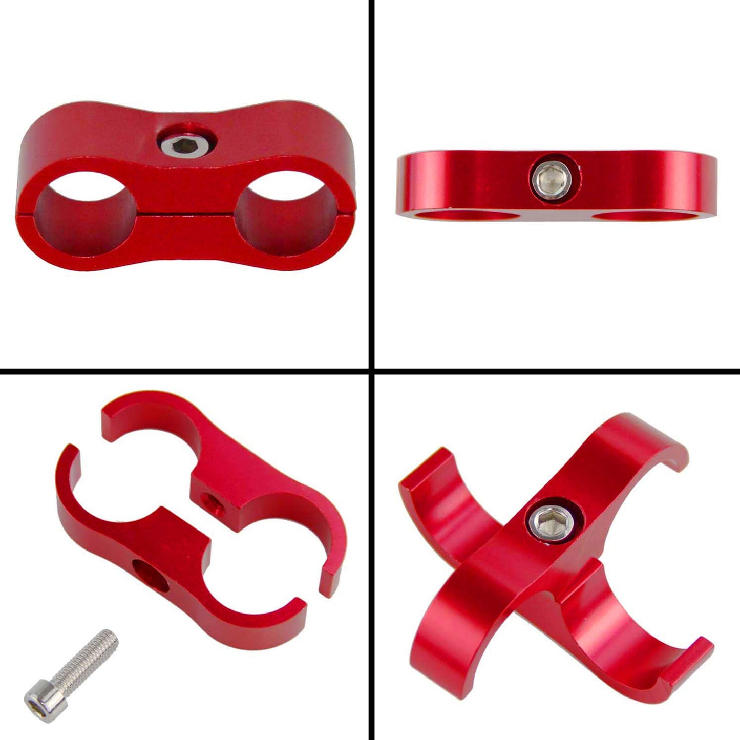 4Pcs 10AN Hose Separator Mounting Clamp Connector for Fuel Line Fitting Adapter