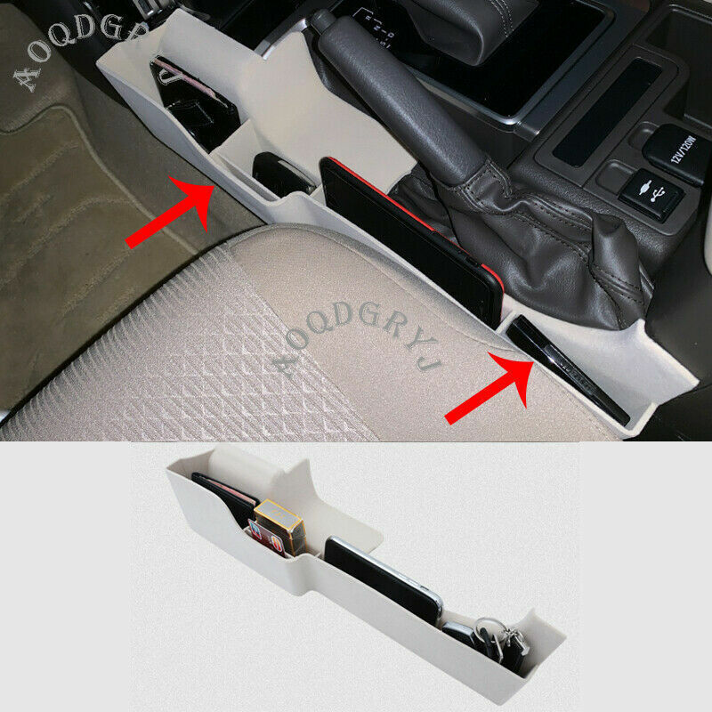 for Toyota Prado 2018-21 Black/Beige for Seat Crevice Gap Storage Box Organizer Left