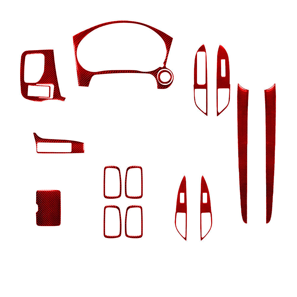 15X Red Carbon Fiber Dashboard & Door Cover for Mitsubishi Outlander 2014-2016