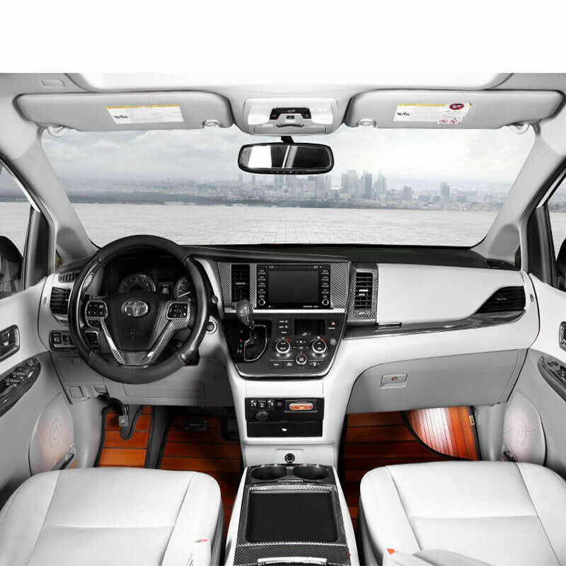 for Toyota for Sienna 2015-2020 1x Carbon fiber Air conditioning switch frame trim