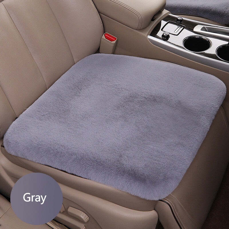 1Pc Car for Seat Cover Front Cushion Plush Soft Comfort Pad Protector Mat Warm Gray