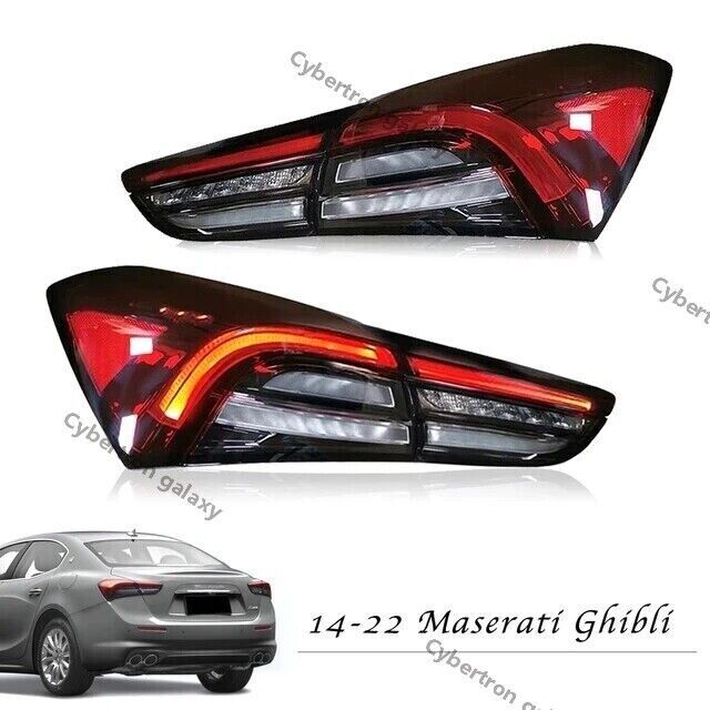 for Maserati Ghibli 2014-2022 Pair LED Rear Taillights Brake Light Reverse Light