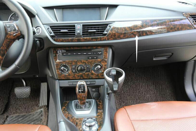 for BMW X1 E84 2013-2015 Agate Wood Grain Middle Console Dashboard Panel Trim 1P