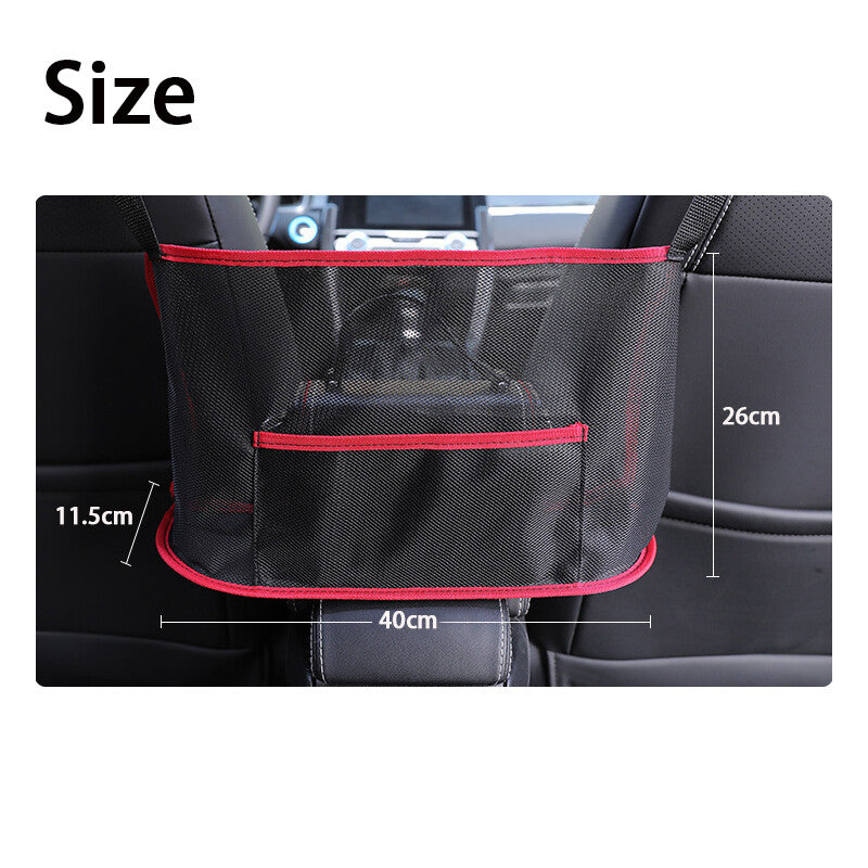 Advanced Car Pocket Handbag Holder Mesh Organizer Bag Car for Seat Side Storage Red