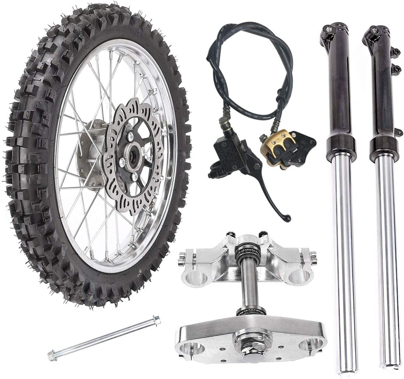 12mm 14-inch wheels, 60/100-14 tires, rims + 25-inch fork, Tritree sludge bike