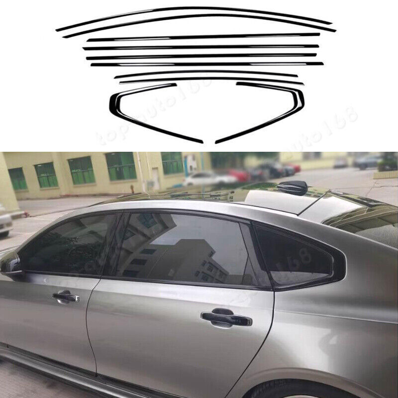 for Volvo S90 2019-2022 Black Stainless steel Windows Full Strip Cover Trim 10x
