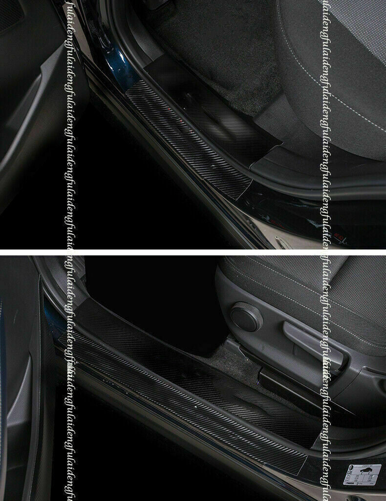 Leather Door Sill Guard Threshold Scuff Sticker Trims for Mazda CX-30 2020-2022