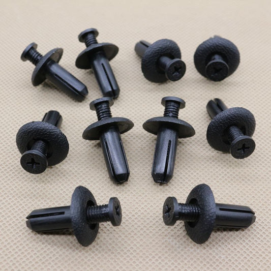 10 bumper push-type fixing clip rivets suitable for Honda , for Toyota , for Mitsubishi , and General Motors vehicles.