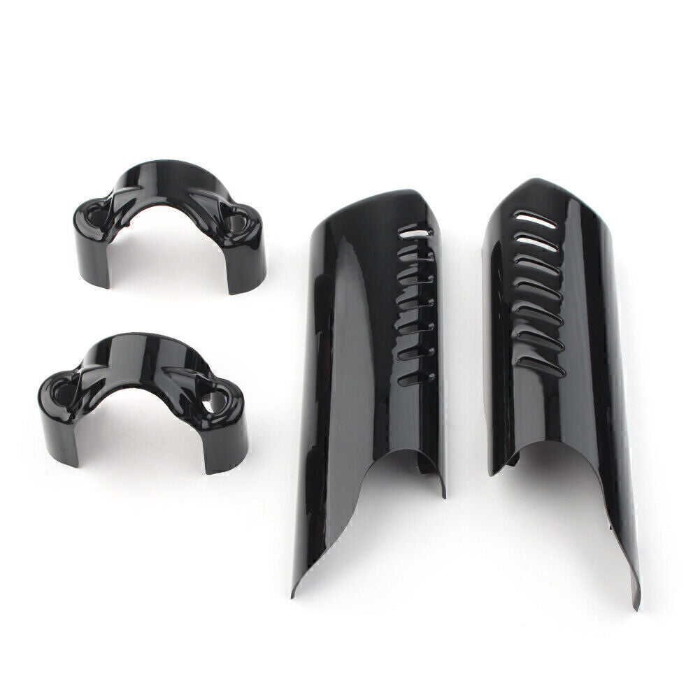 2x Black Fork Lower Leg Deflectors Shield Cover Fit for Harley Softail Dyna FL FXSTB