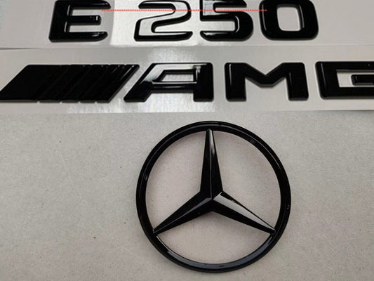Rear star and badge for Mercedes E250 AMG W207 09-16 Coupe convertible gloss black