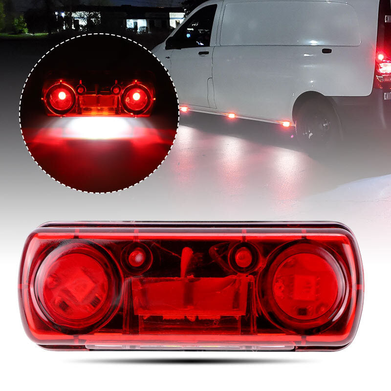 License Plate Tag Light Lamp White+Red LED Truck Trailer SUV ATV UTV Universal