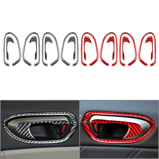 8Pcs Carbon Fiber Interior Door Handle Bowl Trim for Honda for Civic 8th Gen 2006-11