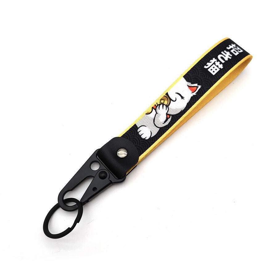 1-piece car keychain/key ring with lanyard, car accessories, Fortune Cat, suitable for Toyota .