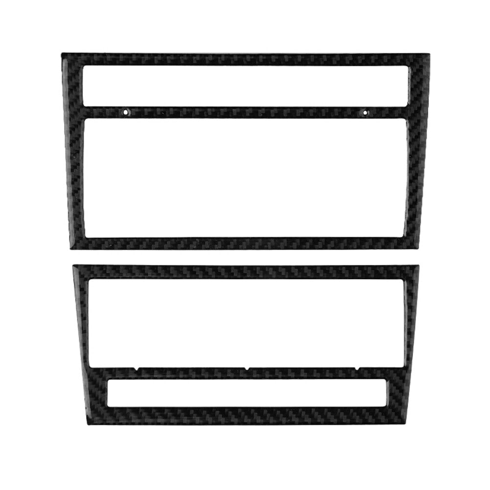 2Pcs Central CD Player Frame Panel Trim Carbon Fiber for Audi for A4 S4 2005-2006