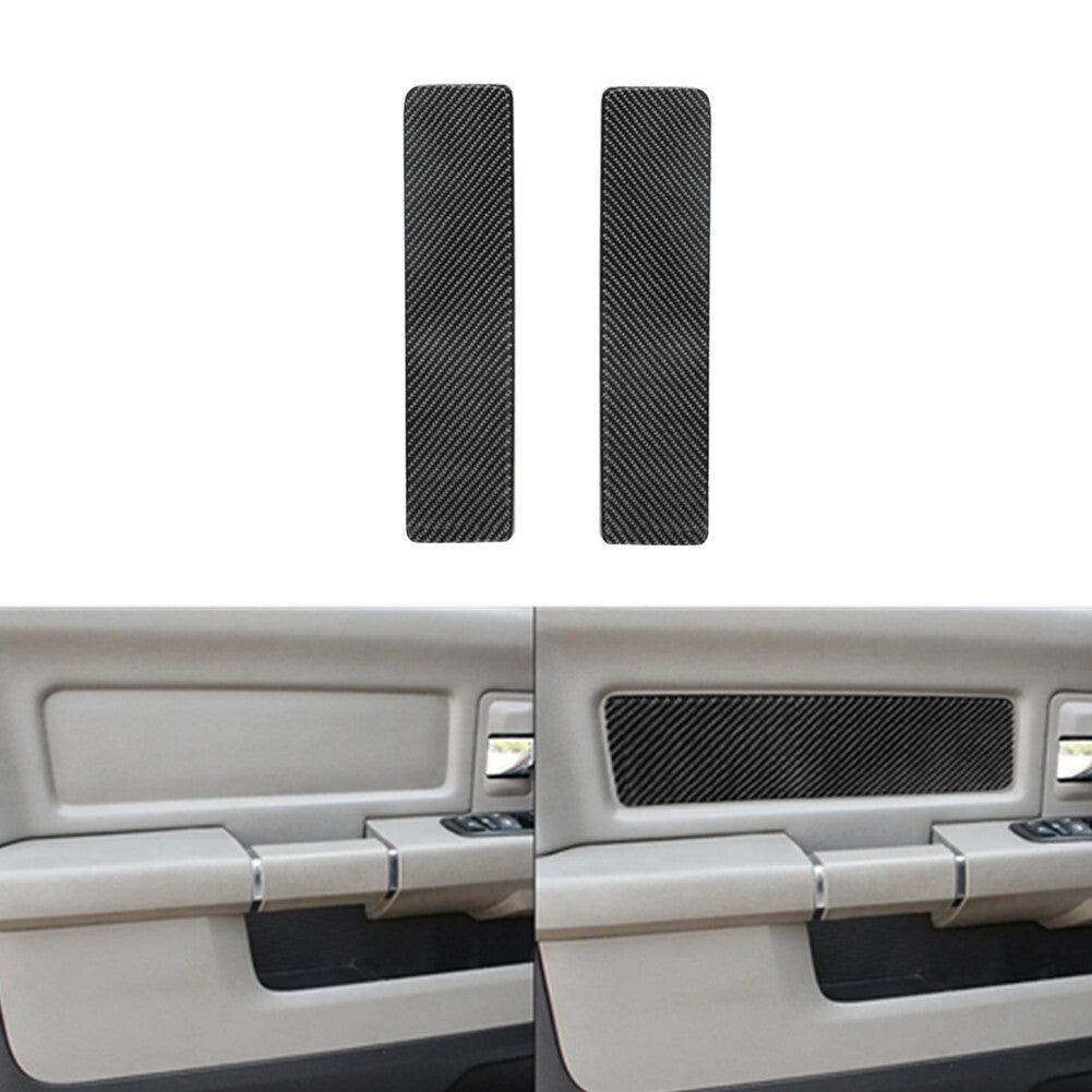 Carbon Fiber Front Door Side Door Panel Cover Trim for Dodge for Ram 1500 2009-2012
