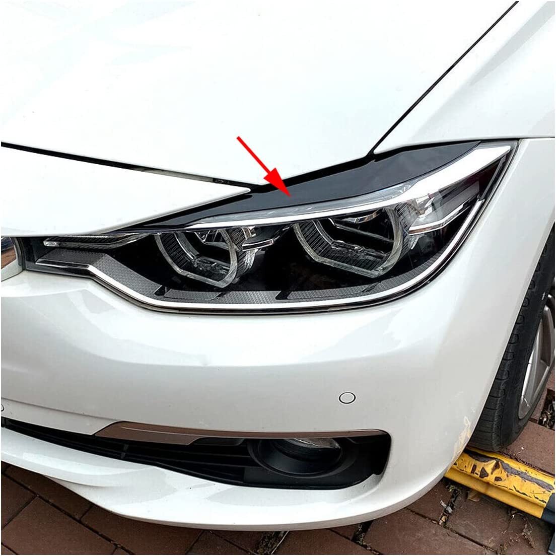 1 Pair for 2012-2018 for BMW F30/F31 Gloss Black Headlight Eyebrow Cover Eyelid Trim