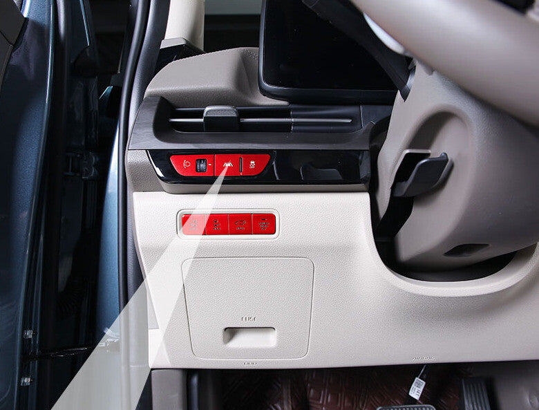 Headlight Button Trim Sticker Cover 7PCS for Kia Carnival 2022-2023 Red Aluminum