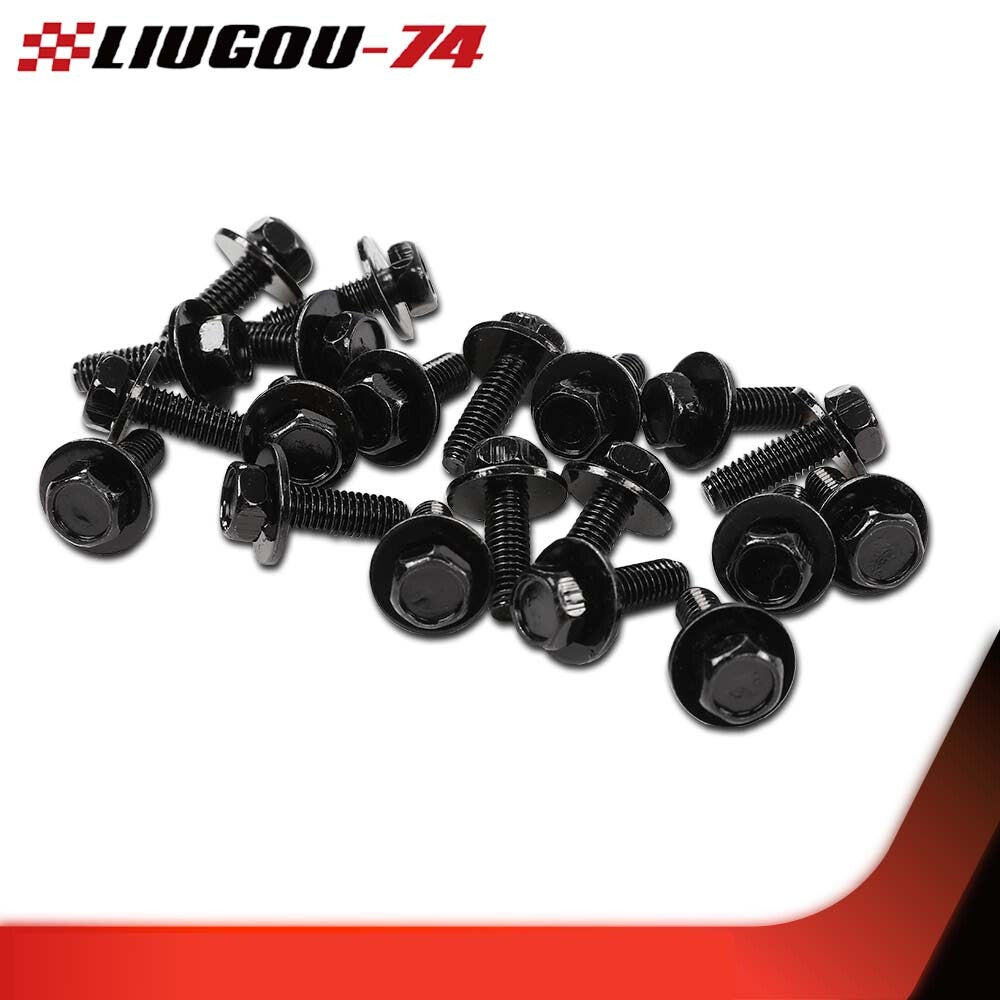 Fits for Honda body bolts - M6 1.0 x 20 mm long - 10 mm hexagonal - 17 mm washer-size 20 bolts, brand new