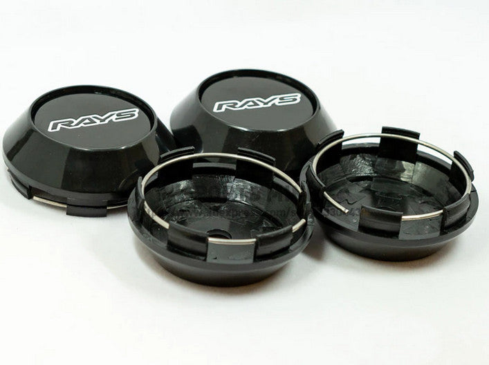 Brand new 4-piece set of 68mm ray wheel caps, rim center caps, badges, black TE37