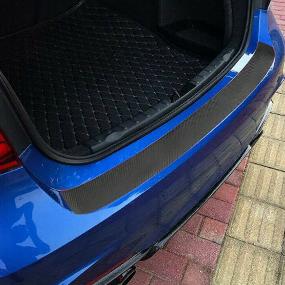Carbon Fiber Texture Car Rear Bumper Trunk Protector Corner Trim Car Accessories