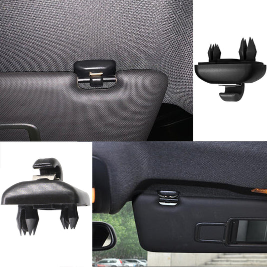 A pair of black sun visor clips suitable for Audi A3 A4 A5 Q5 A7 B6 B7 B8 S4 S5 TT 8E0857562A