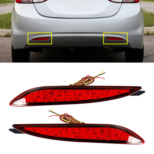for Hyundai for Elantra 2012 2013 Rear Pair Bumper Reflector TailLight Braking Light