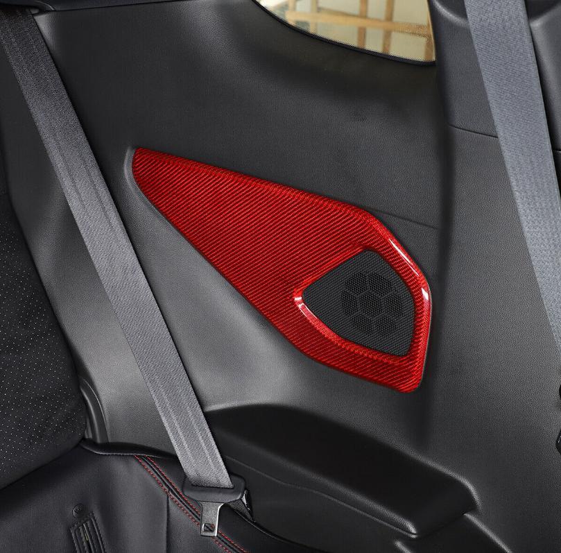 For GR86/ for Subaru BRZ 2022-23 Red Carbon Rear Door Horn Speaker Trim Panel Cover