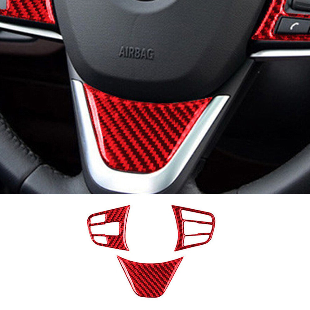 32Pcs Red Carbon Fiber Full Set Interior Kit Cover Trim for BMW X1 F48 2016-2018