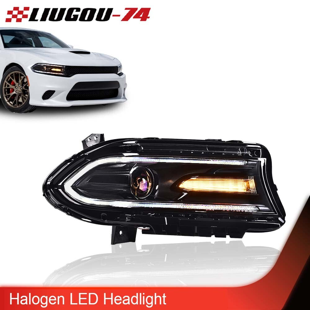 Suitable for 15-22 for Dodge Charger Halogen LED DRL Projector Headlight for Right-Hand Passenger