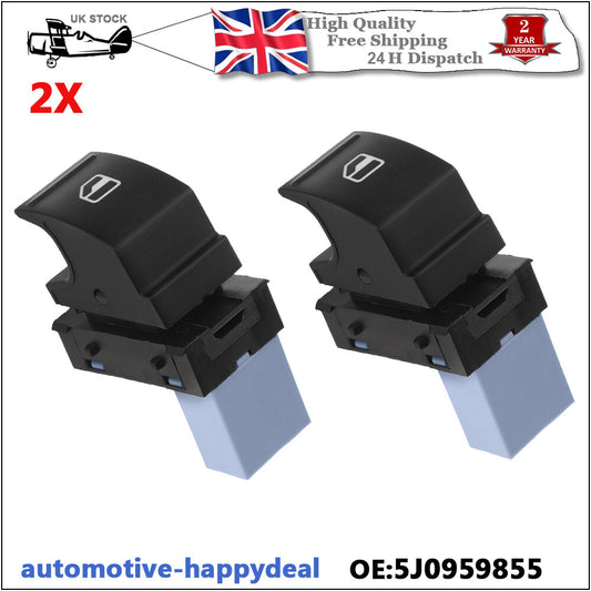 2X SWITCH CONTROL BUTTON ELECTRIC WINDOW LIPPED 5J0959855 for VW for GOLF for SEAT IBIZA