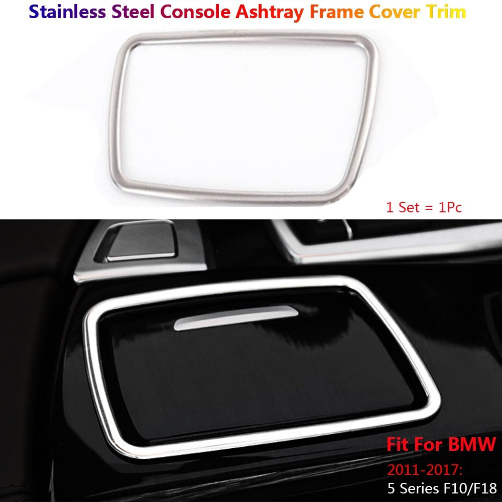 Stainless Steel for BMW 5 Series F10 F11 Car Center Console Ashtray Cover Trims