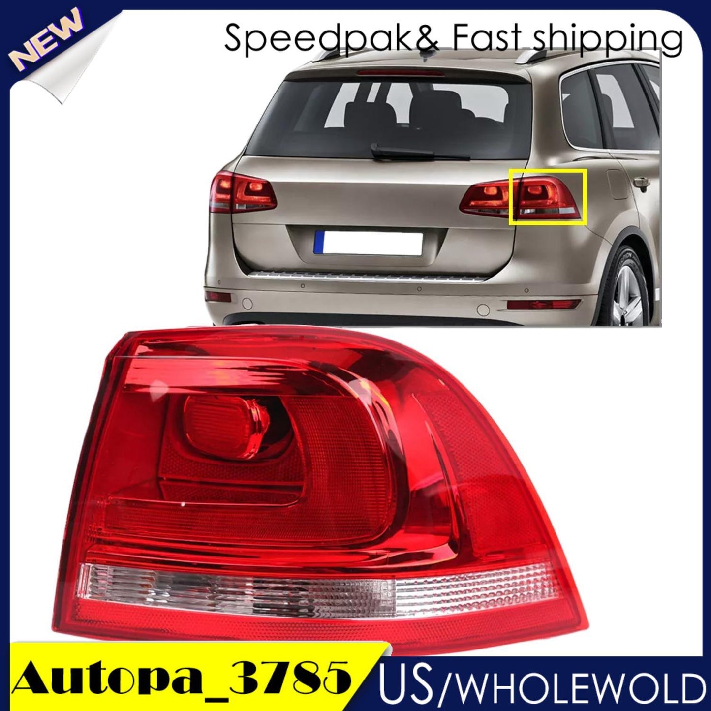 Rear Outer Tail Light Brake Stop Warning Light Lamp Fit For 2010-2018 for VW Touareg