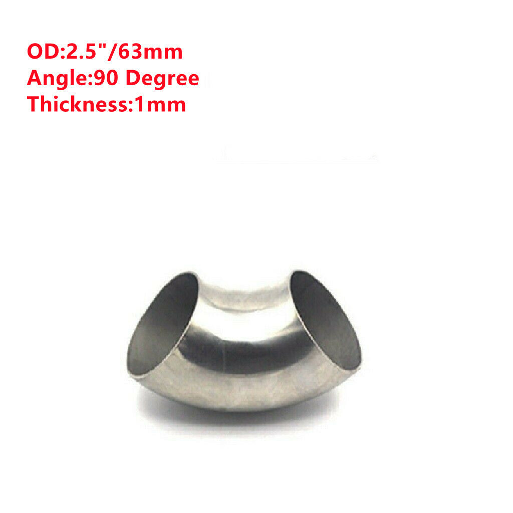 Car 2.5inch 63mm 90¡« Stainless Steel Elbow Exhaust Pipe Bend Tube Elbow Fitting