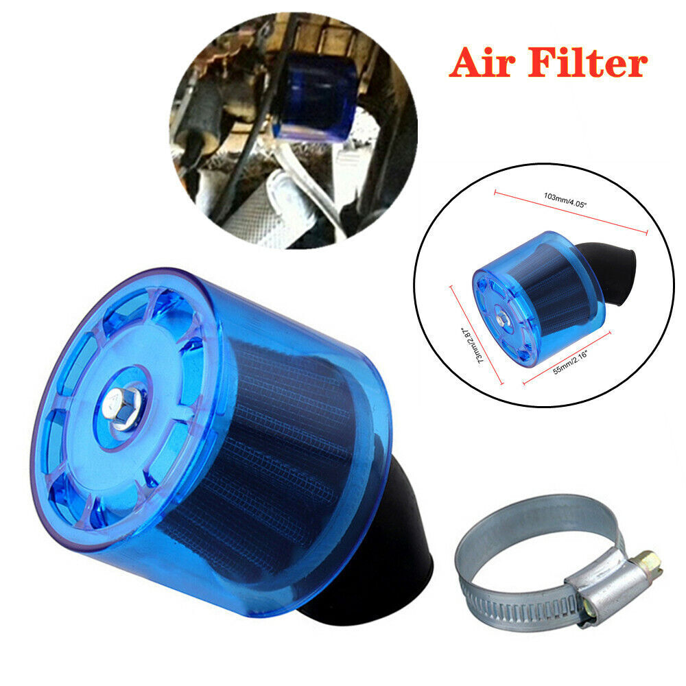 35mm motorcycle air filter suitable for 50/110/125cc, splash-proof plastic protective cover.