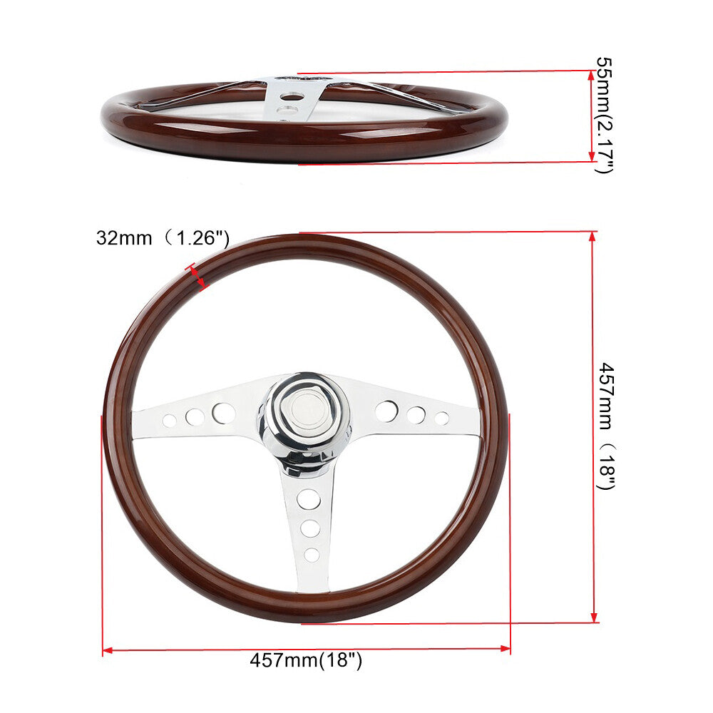18 Real Wood truck Steering Wheel for Freightliner / for Kenworth / for Peterbilt / for Volvo