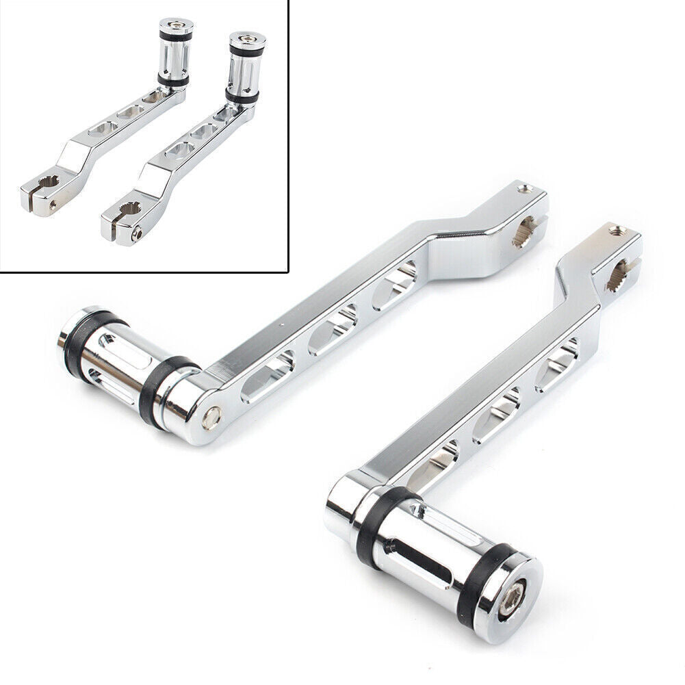 Chrome Arm Heelshift Toe levers w/Shifter Pegs CNC Fit for Harley Touring Road King