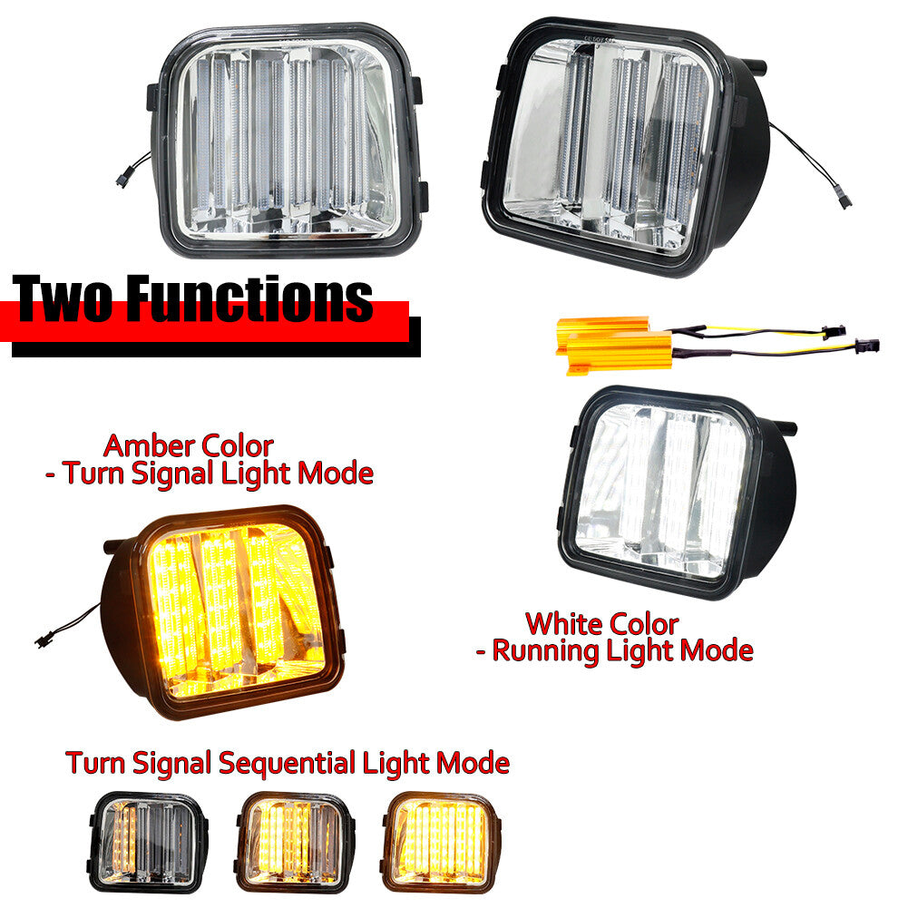 Suitable for 2006-10 for Hummer H3 H3T transparent lens switch dynamic LED DRL signal light 2X