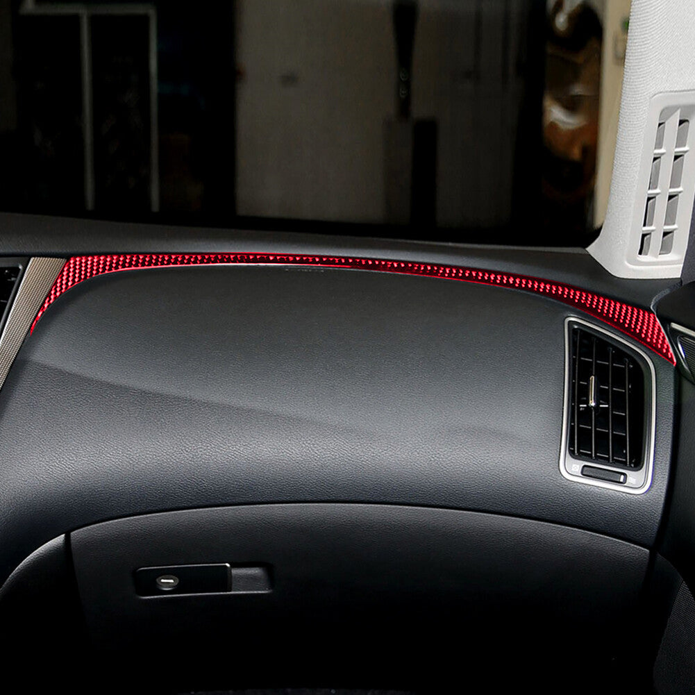 Red carbon fiber dashboard trim sticker cover for Infiniti Q50 Q60 2014-19