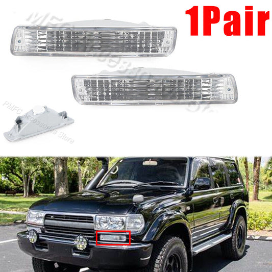 Pair for Toyota for Land Cruiser LC80 FJ80 1991-1998 Front Turn Signal Lamp Foglight