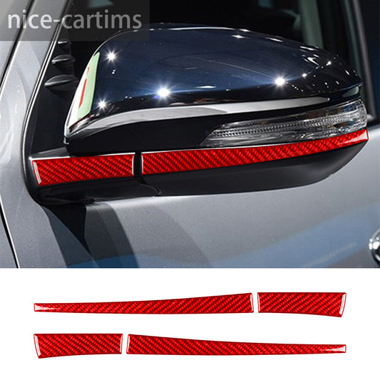 For Toyot@ Hilux Revo 2015-21 Side Rearview Mirror Strips Cover Red Carbon Fiber